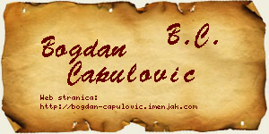 Bogdan Capulović vizit kartica
